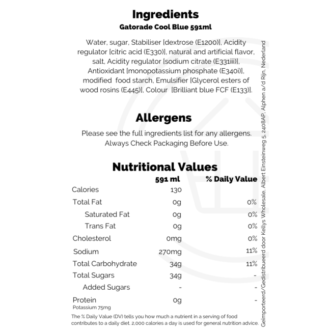 Gatorade Cool Blue Raspberry 24x591ml