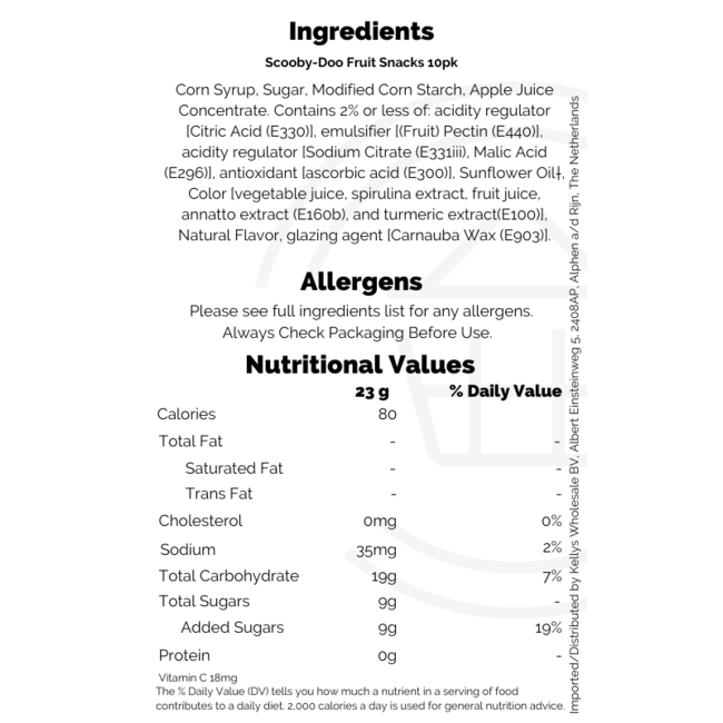 Scooby Doo Fruit Snacks 10x226g