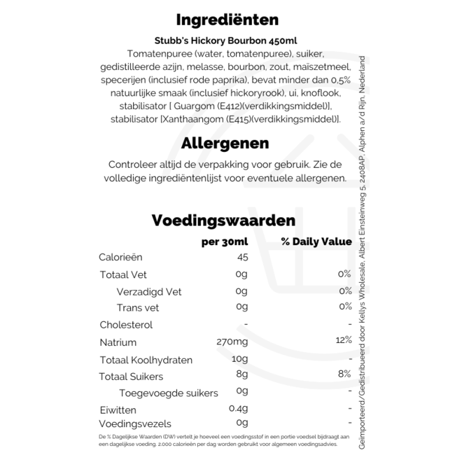 Stubb's Hickory Bourbon 6x450ml