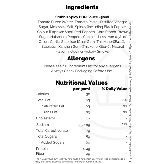 Stubb's Spicy BBQ Sauce 6x450ml