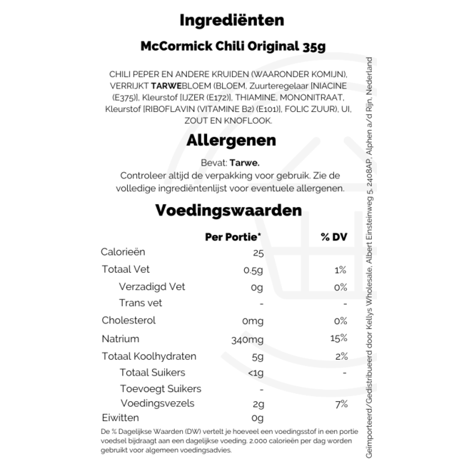 McCormick Chili Seasoning 24x35g