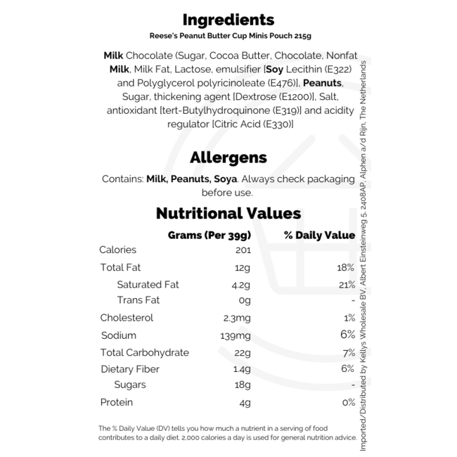 Reese's Peanut Butter Cup Minis Pouch 8x215g