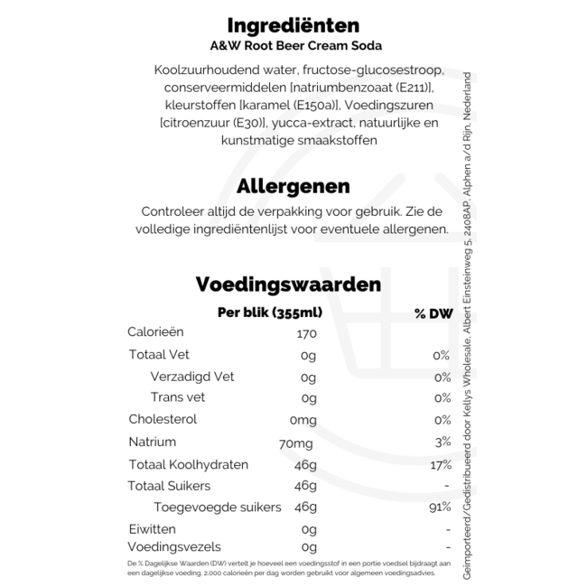 A&W Cream Soda 1x12pk