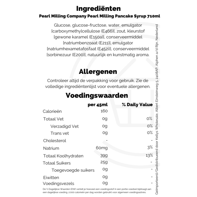 Pearl Milling Company (Aunt Jemima) Syrup 12x710ml