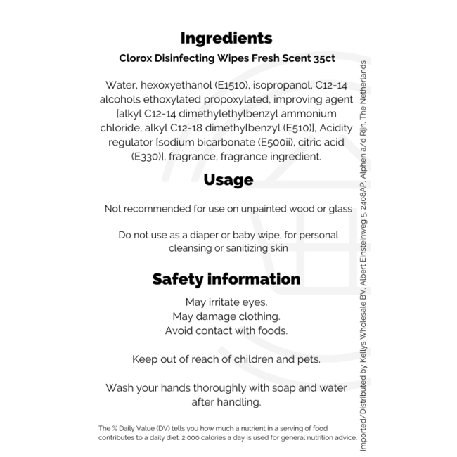 Clorox Disinfecting Wipes 12x35ct