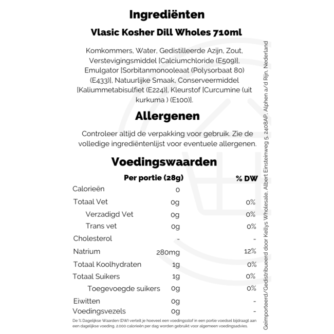 Vlasic Whole Kosher Baby Dills 12x946ml