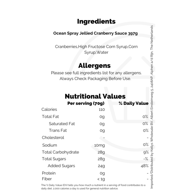 Ocean Spray Jellied Cranberry Sauce 24x348ml