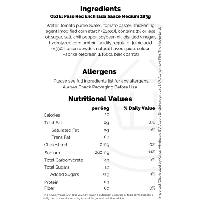 Old El Paso Enchilada Sauce Red Medium 12x10oz