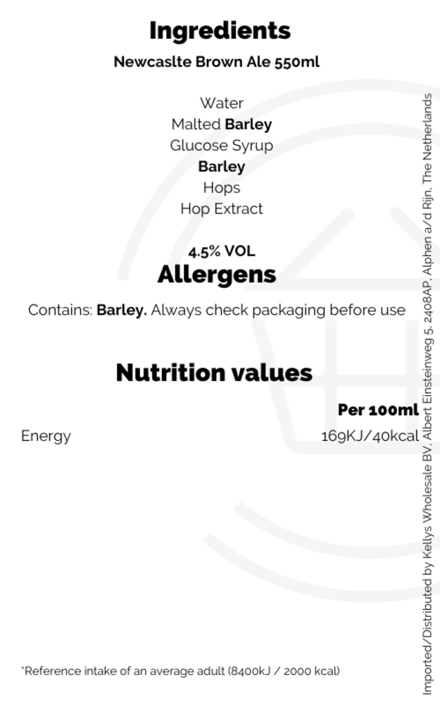 Newcastle Brown Ale ABV4.7 12x550ml British Beer & Cider Selection
