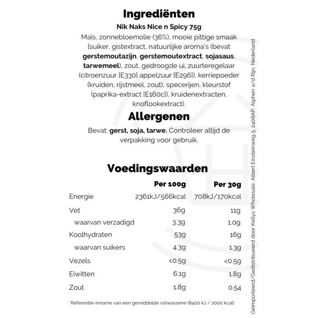 Nik Naks Nice N Spicy 20x75g