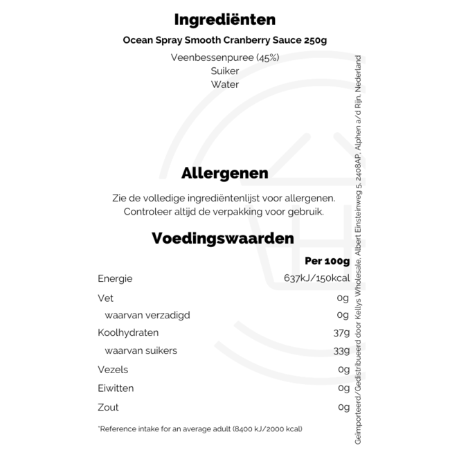 Ocean Spray Smooth Cranberry Sauce 6x200g