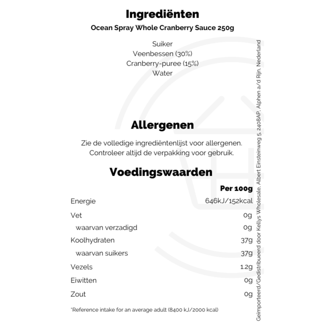 Ocean Spray Whole Cranberry Sauce 6x200g