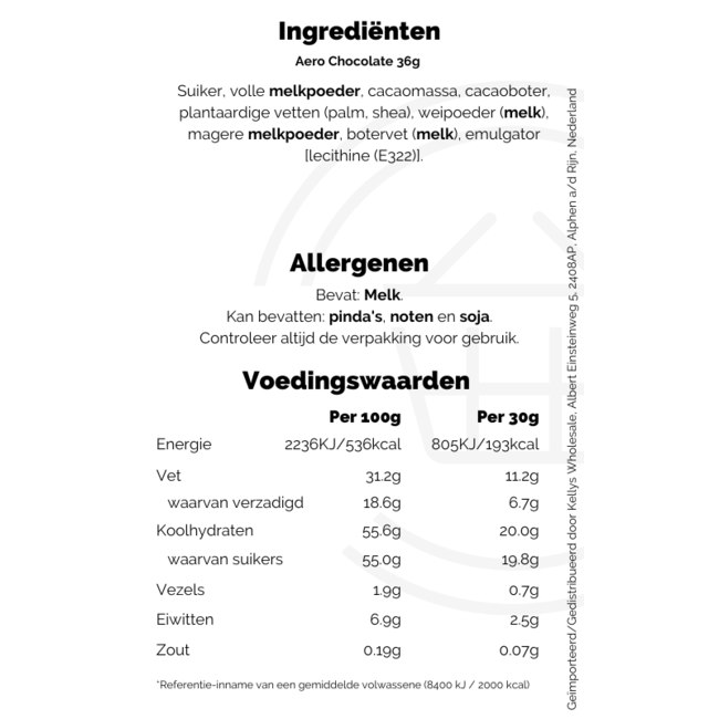 Aero Milk Chocolate 24x36g