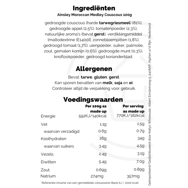 Ainsley Harriott Moroccan Medley Cous Cous  12x100g