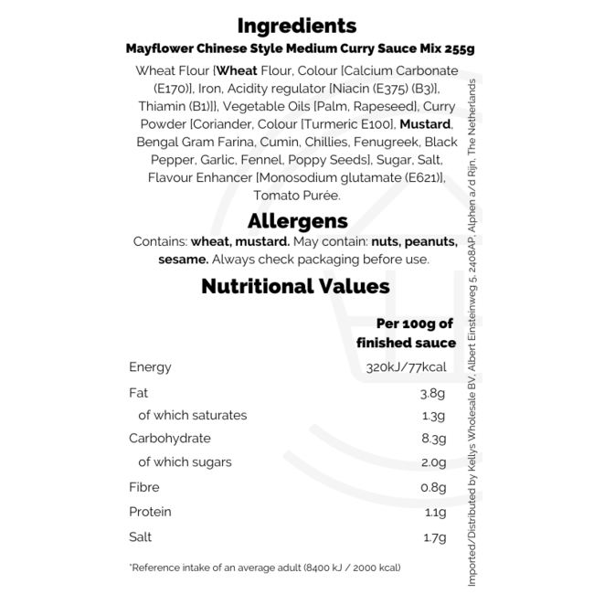 Mayflower Chinese Curry Sauce Original 12x255g