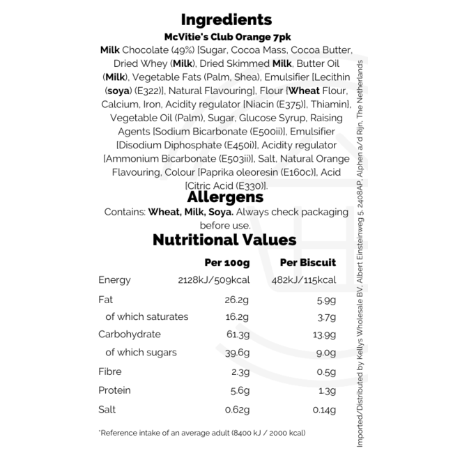 McVities Club Orange 30x7x22g
