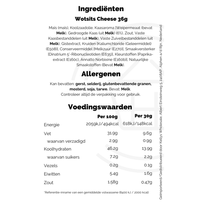 Walkers Wotsits Cheese 30x36g