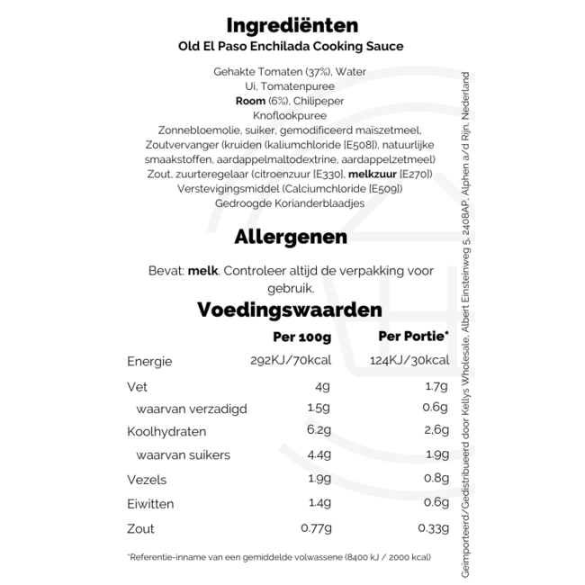 Old El Paso Enchilada Sauce 6x340g