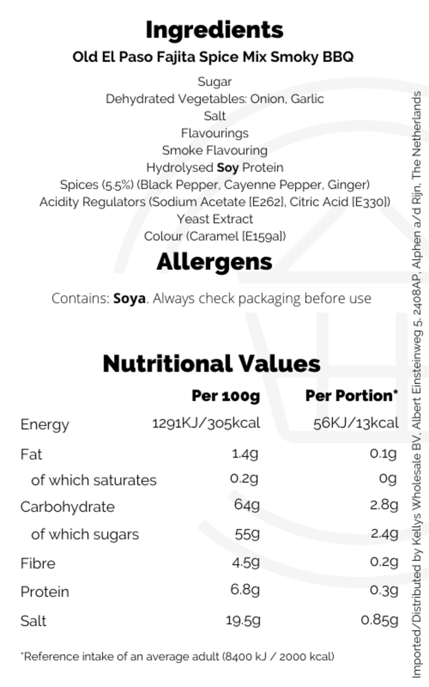 Old El Paso Fajita Mix 24x35g Mexican Selection Kellys Wholesale