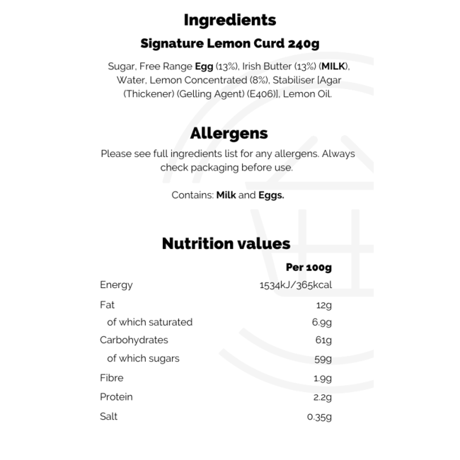 Signature Lemon Curd 12x240g