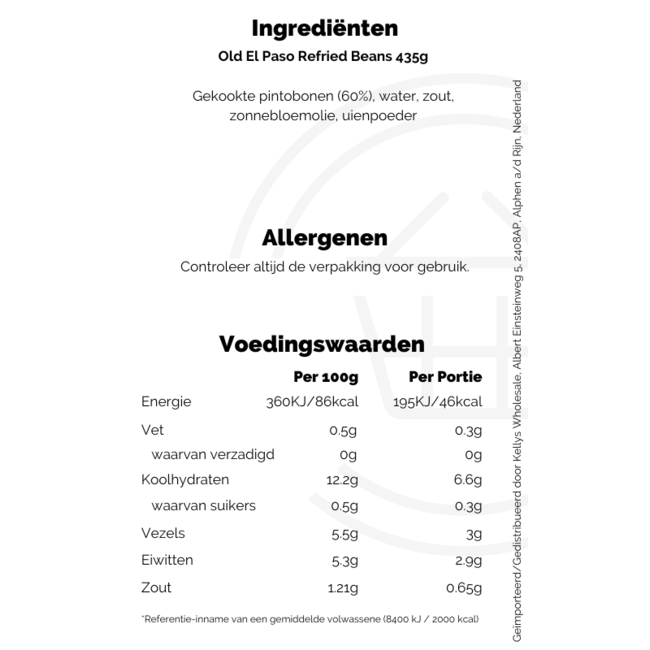 Old El Paso Refried Beans 6x435g