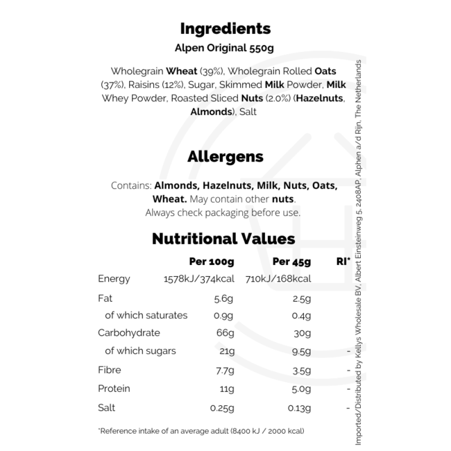 Alpen Original Muesli 10x550g