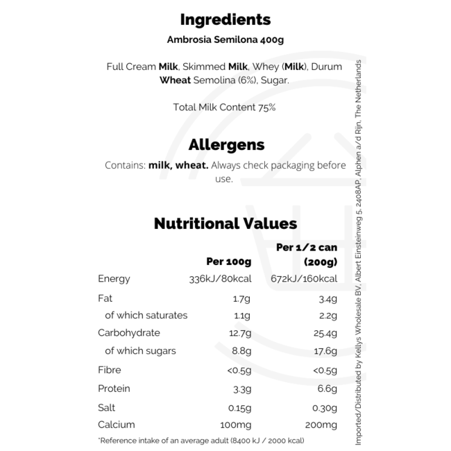 Ambrosia Semolina  6x400g