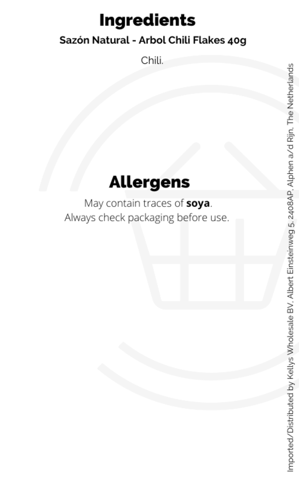 Sazon Natural Arbol Chilli Flakes 12 x 40g Kellys Wholesale