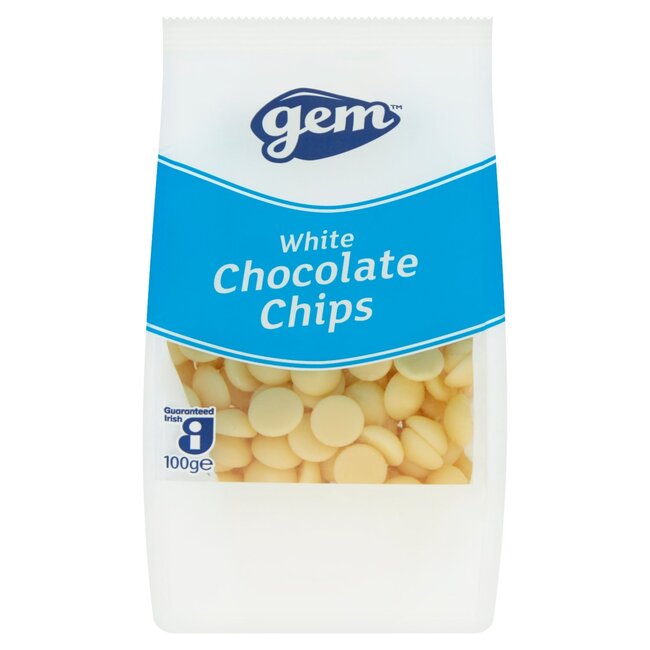 Gem Gem White Chocolate Chips 10x100g