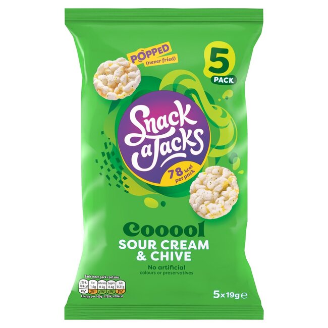 Snack A Jacks Snack A Jacks Sour Cream & Chives 6x5pk (6x95g)