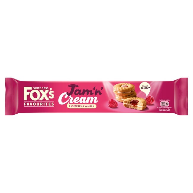 Fox's Jam 'n' Cream Raspberry & Vanilla 20x150g
