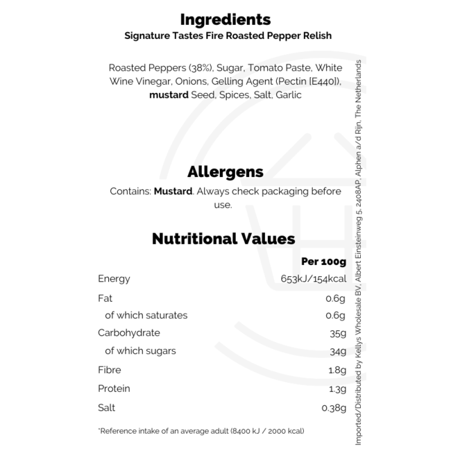 Signature Fire Roasted Pepper Relish 12x300g