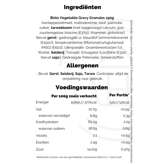 Bisto Vegetable Granules 12x190g