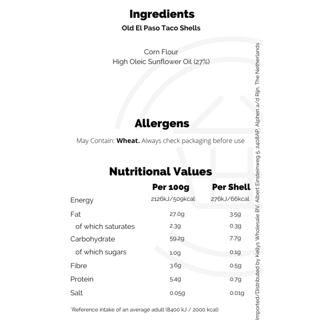 Old El Paso Taco Shells 8x156g