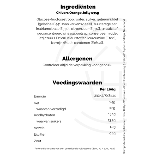 Chivers Orange Jelly 12x135g