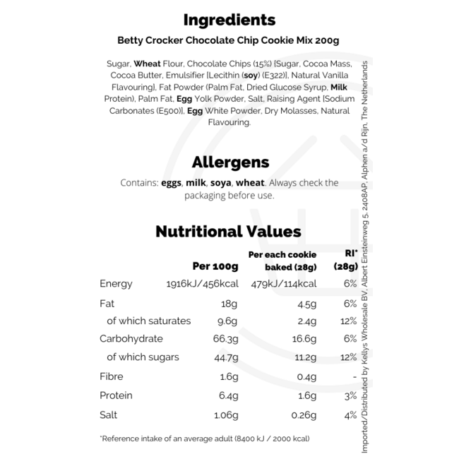 Betty Crocker Cookie Mix 8x200g