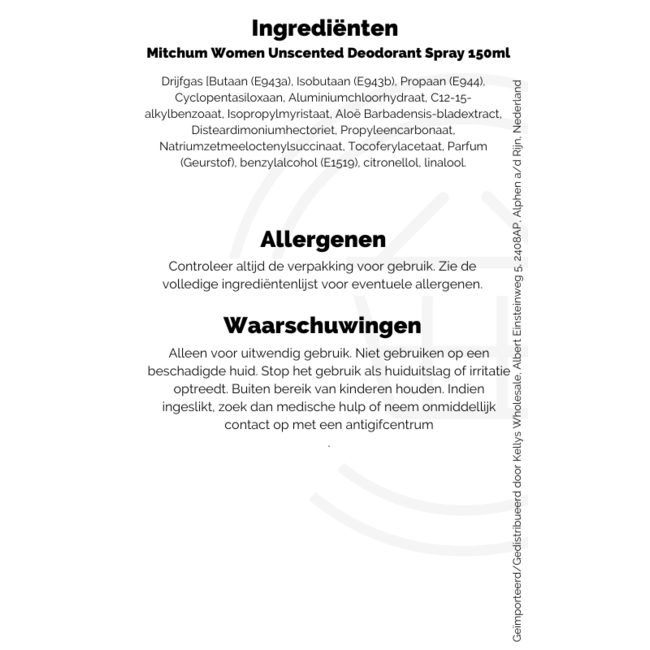 Mitchum Women Unscented Deodorant Spray 6x150ml