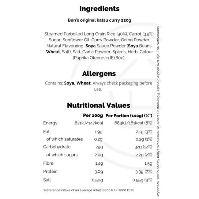 Ben's Original Katsu Curry Rice 6x220g