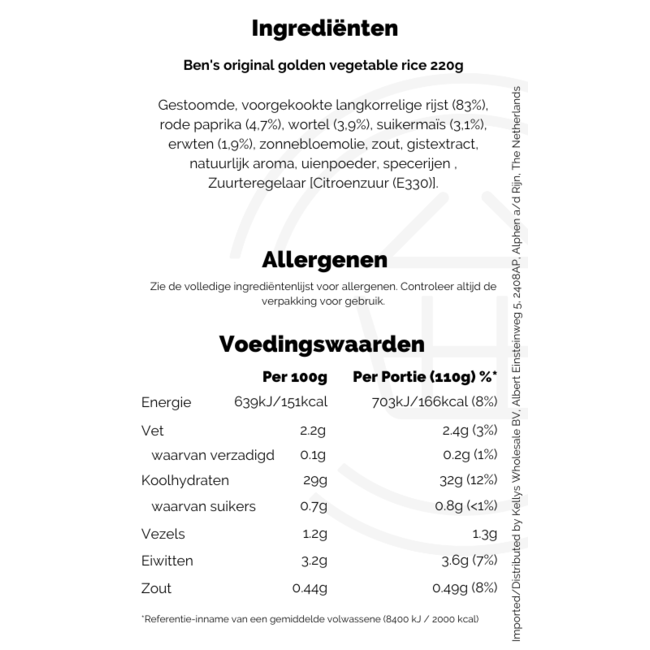Ben's Original Golden Vegetable Rice 6x220g