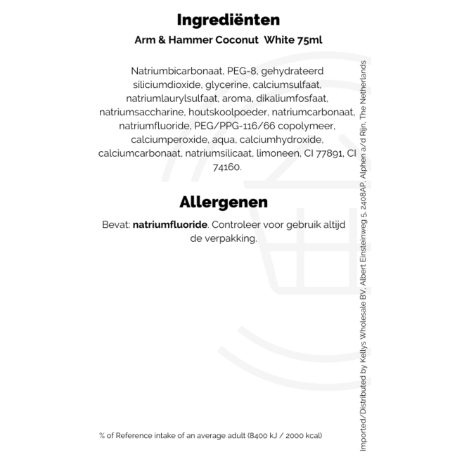 Arm & Hammer Tooth Paste Coconut 12x75g