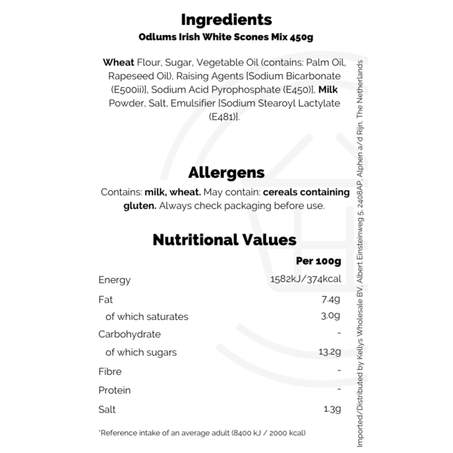 Odlums Irish White Scones Mix 10x450g