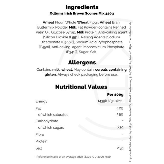Odlums Irish Brown Scones Mix 10x450g