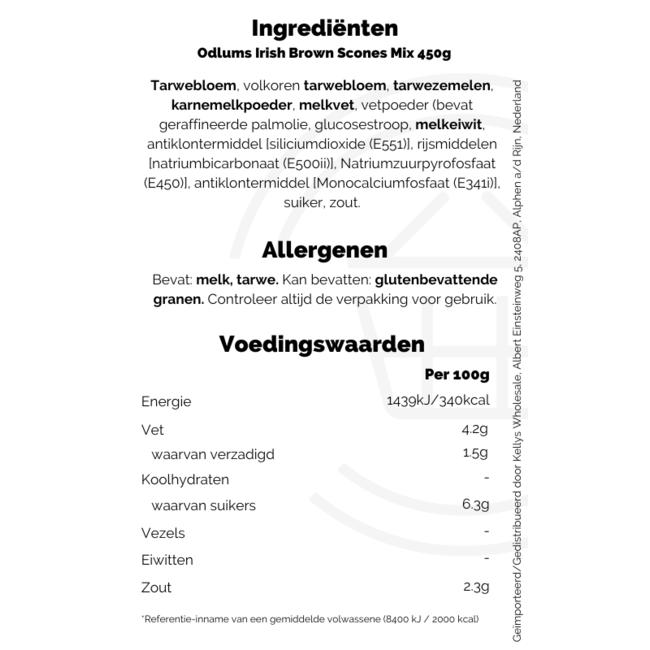 Odlums Irish Brown Scones Mix 10x450g