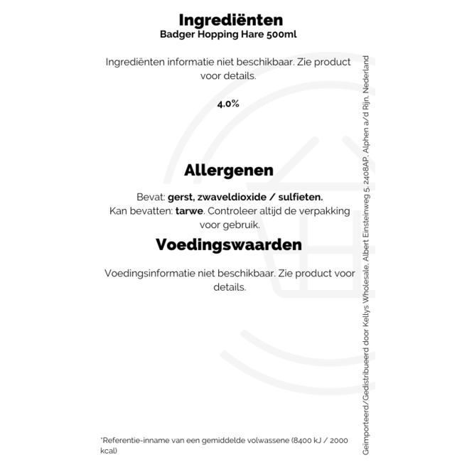 Badger Hopping Hare ABV 4% 8x500ml