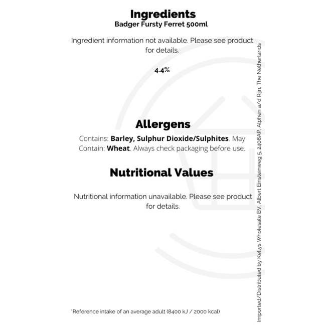 Badger Fursty Ferret ABV 4.4% 8x500ml