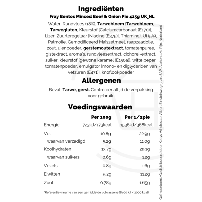 Fray Bentos Minced Beef & Onion Pie 6x425g