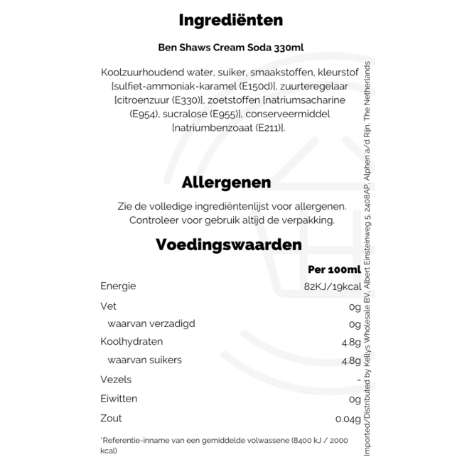 Ben Shaws Cream Soda 24x330ml