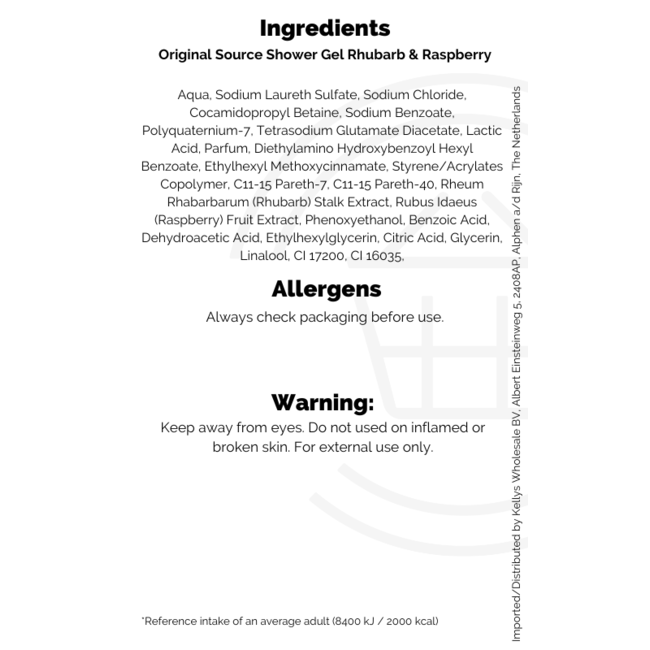 Original Source Shower Gel Rhubarb & Raspberry 6x250ml