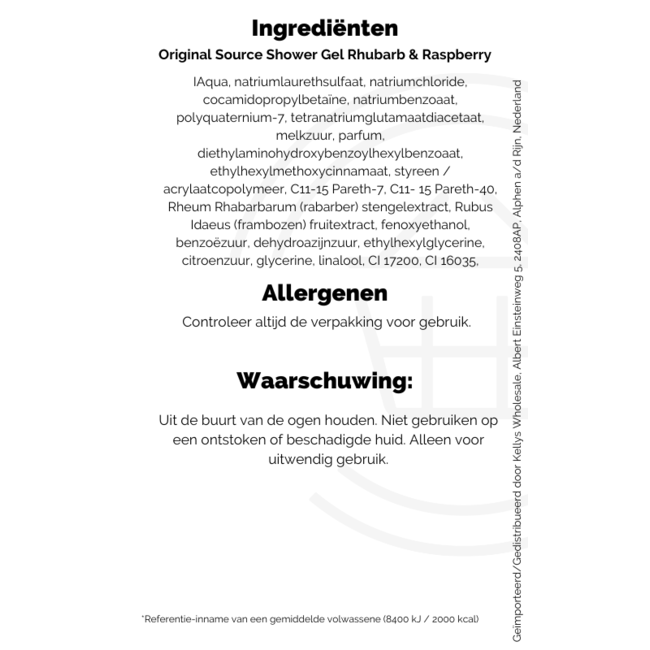 Original Source Shower Gel Rhubarb & Raspberry 6x250ml