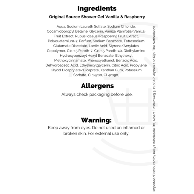 Original Source Shower Gel Vanilla & Raspberry 6x250ml